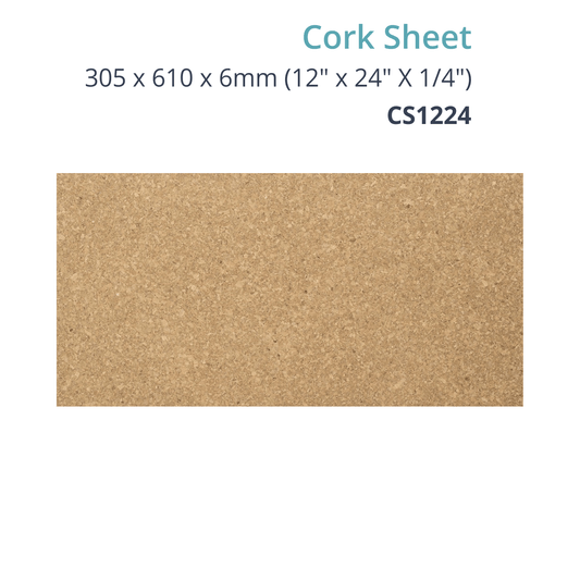 Cork Sheet 305 x 610 x 6mm