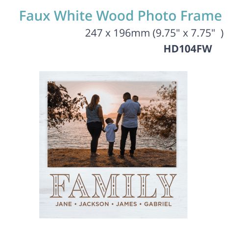 White Faux Wood Photo Frame 196 x 250mm