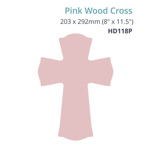 Pink Wood Cross 203 x 292mm