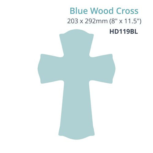 Blue Wood Cross 203 x 292mm