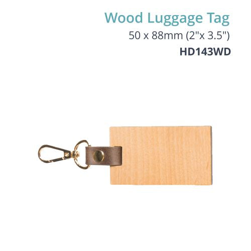 Wood Luggage Tag 88 x 50mm