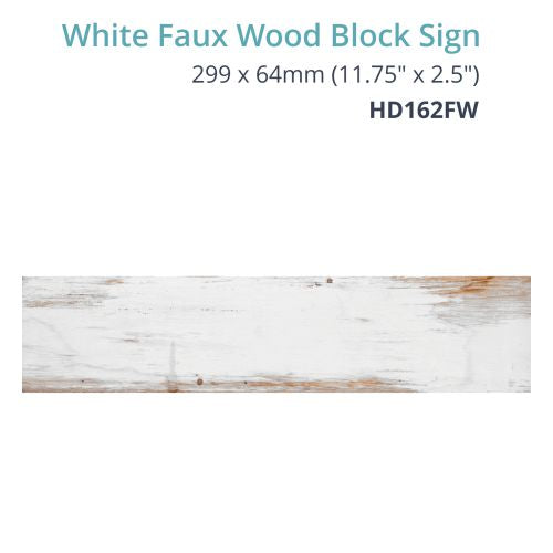 White Faux Block Sign 299 x 64mm